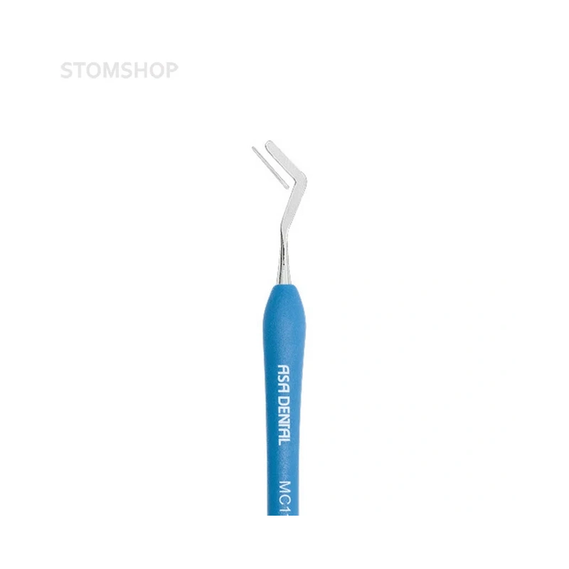Гладилка N2 Magic Color двусторонняя (серповидная / угловая) с пластиковой ручкой | Asa Dental (Италия)