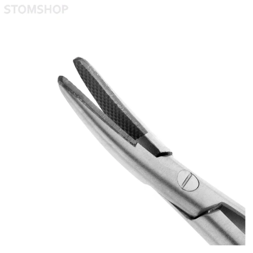 Иглодержатель хирургический изогнутый Castroviejo-Gomel TC, длина 140 мм | HLW Dental Instruments (Германия)