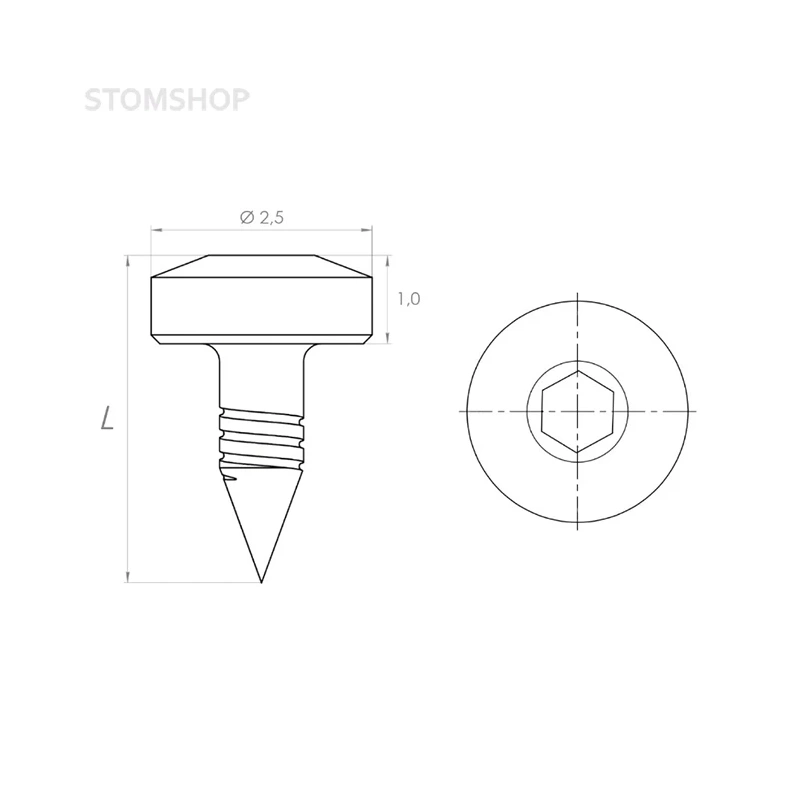 PS-01-20/15 - пин стоматологический гибридный, 3.5 мм, 15 шт. | EndoCarbon (Россия)