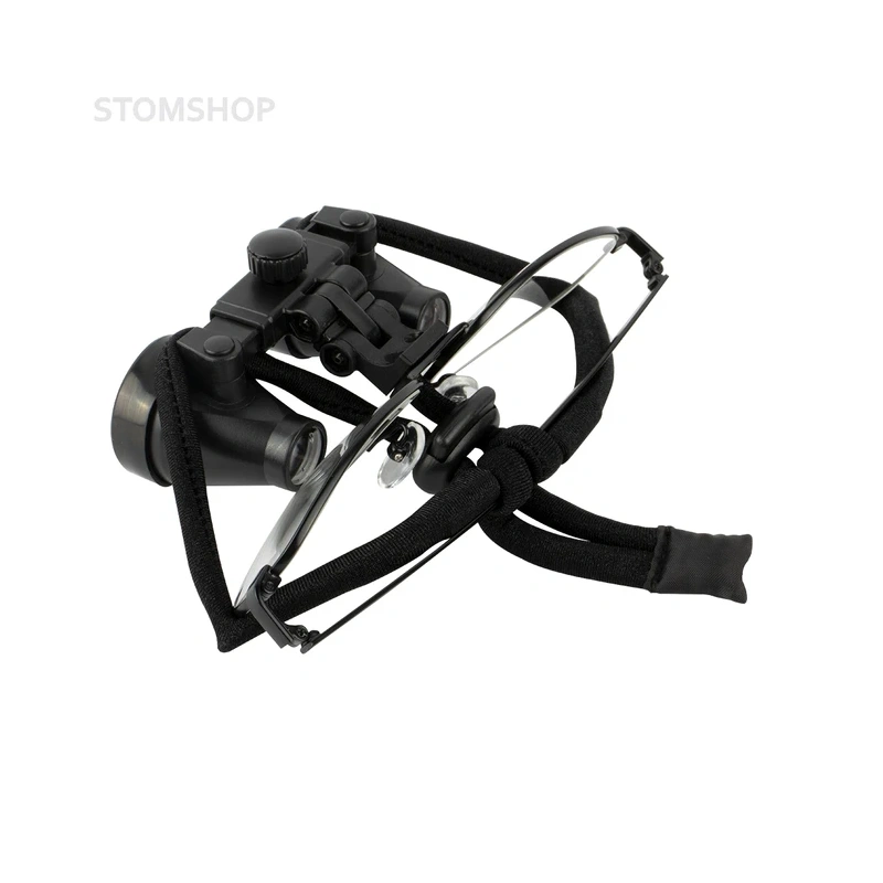 CO3.5X + Titanium frame - бинокулярные лупы системы Flip-up на титановой оправе, увеличение 3.5x, черный цвет | Ymarda (Китай)