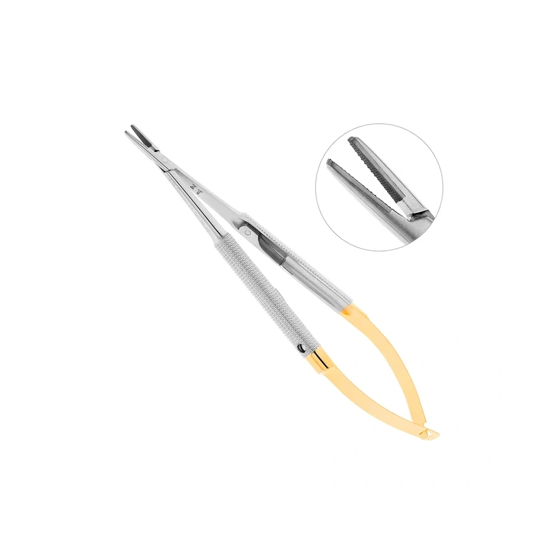 Иглодержатель хирургический прямой Castroviejo-Gomel TC, длина 140 мм | HLW Dental Instruments (Германия)