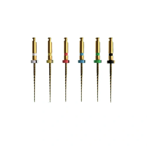 E-FLEX Gold - машинные файлы NiTi с памятью формы, конус 04, длина 25 мм, размер 15/20/25/30/35/40, 6 шт. | Eighteeth (Китай)