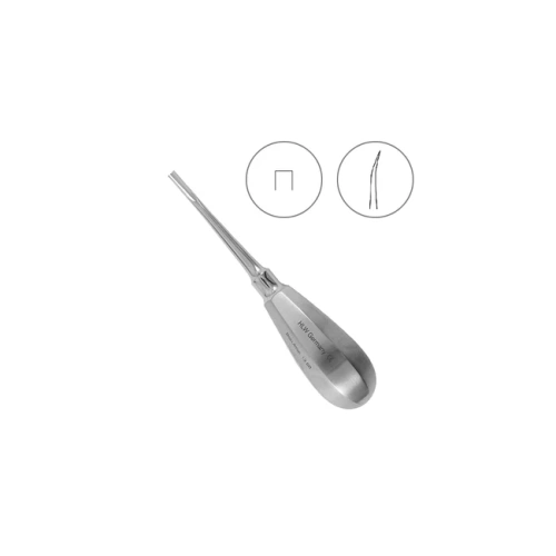 Элеватор Bein, изогнутый, 4 мм (13-8BC) | HLW Dental Instruments (Германия)