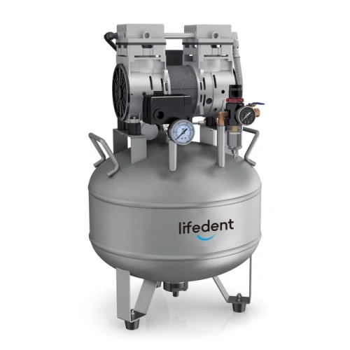 Lifedent SA075 - безмасляный компрессор для 1-2 установок, без осушителя, без кожуха, с ресивером 32 л, 80 л/мин | Lifedent (Китай)