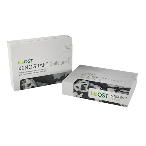 BioOST XENOGRAFT Collagen - губчатые костные гранулы с коллагеном, размер 0.25-1.0 мм, объем 1.0 сс | Cardioplant (Россия)