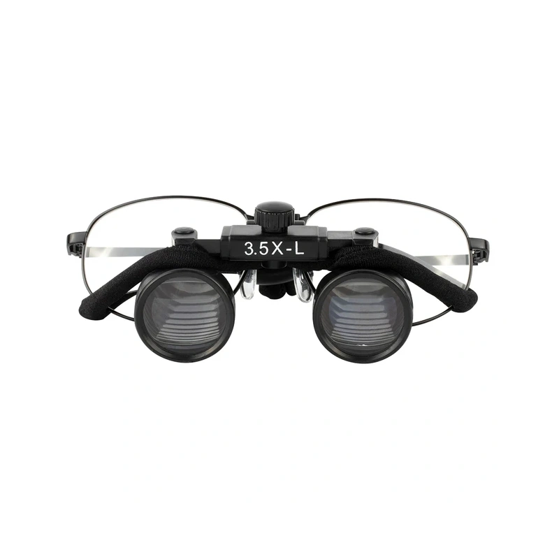 CO3.5X + Titanium frame - бинокулярные лупы системы Flip-up на титановой оправе, увеличение 3.5x, черный цвет | Ymarda (Китай)