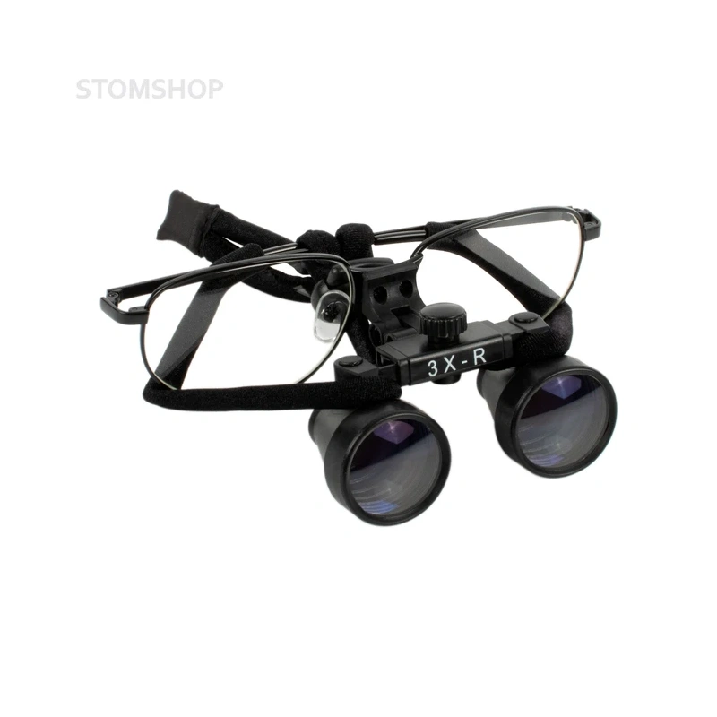 CM3.0X + Titanium frame - бинокулярные лупы системы Flip-up на оправе черного цвета, увеличение 3.0х | Ymarda (Китай)