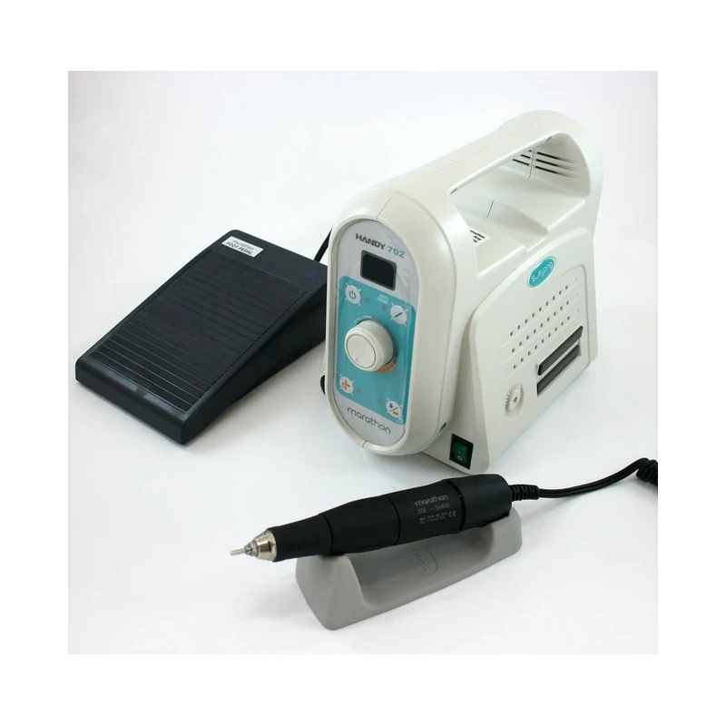 Marathon HANDY 702 Lite - щеточный зуботехнический микромотор, с наконечником SDE-SH400, 40000 об/мин, педаль FS60N | Saeyang Microtech (Ю. Корея)