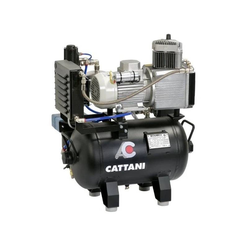 Cattani AC100 30-67 - безмасляный компрессор для одной стоматологической установки, c осушителем, c кожухом, с ресивером 30 л, 67,5 л/мин | Cattani (Италия)