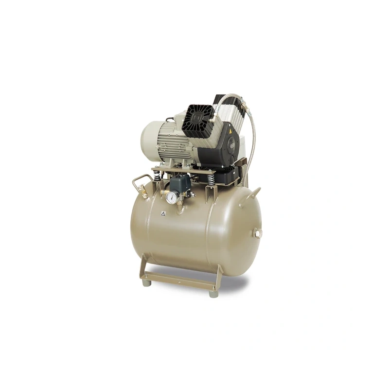 EKOM DK50 2V/50/M - безмасляный компрессор для 2-x стоматологических установок без кожуха, с осушителем, с ресивером 50 л | EKOM (Словакия)
