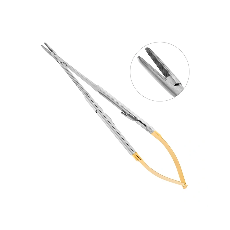 Иглодержатель-микро прямой Micro-Nadelhalter TC, длина 180 мм | HLW Dental Instruments (Германия)