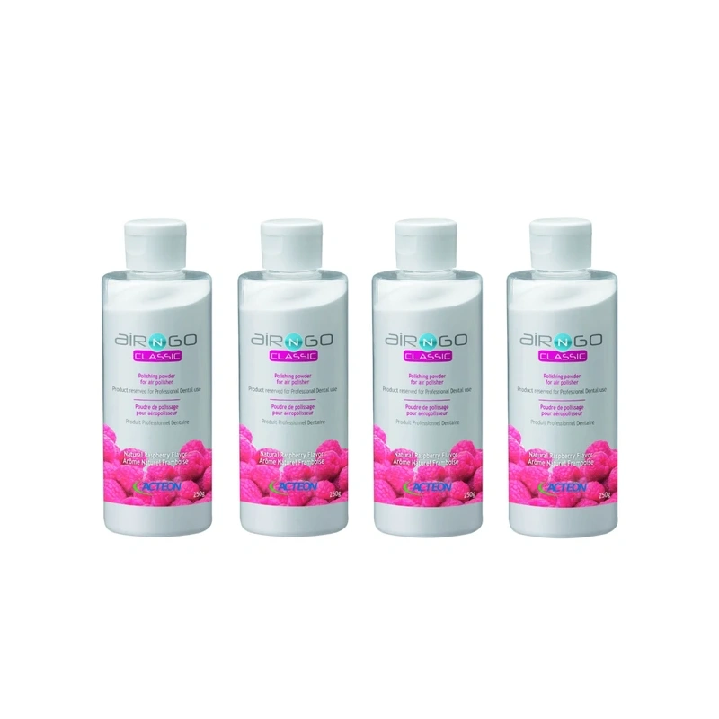 Acteon Air-N-Go Classic Raspberry - порошок для наддесневой обработки с малиновым вкусом, 4 флакона по 250 г | Satelec Acteon Group (Франция)
