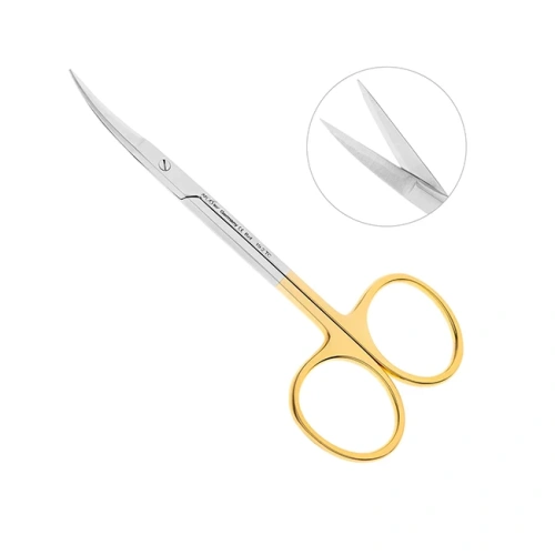 Ножницы хирургические изогнутые Iris-Schere TC, 115 мм | HLW Dental Instruments (Германия)