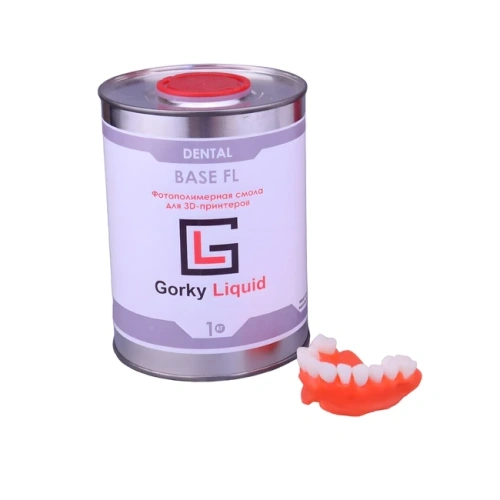 Gorky Liquid Dental Base FL SLA - фотополимерная смола для демонстрационных моделей десны, цвет розовый, 1 кг | Gorky Liquid (Россия)