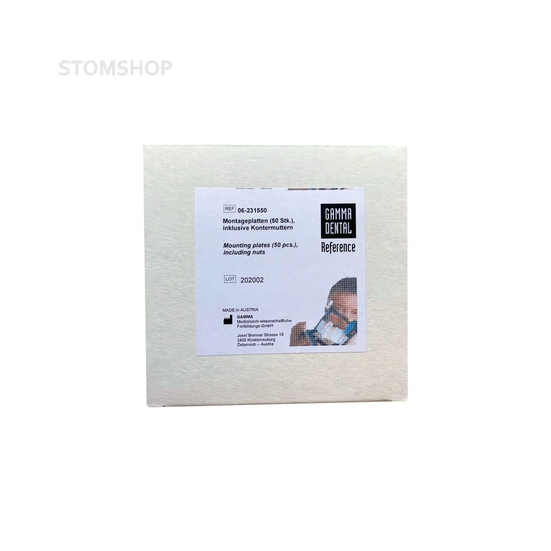 Gamma Dental 06-231550 - артикуляционные пластины с гайками в комплекте, 50 шт. | Gamma Dental (Австрия)
