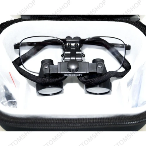 iZoom Flip-up Loupes Metal Frame - стоматологические бинокулярные лупы системы Flip-up на металлической оправе, увеличение 2.5х | DentLight (США)
