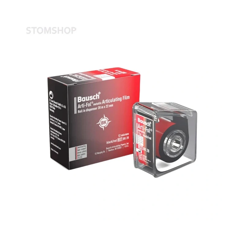 Bausch BK 28 Arti-Fol - фольга окклюзионная двусторонняя черная/красная, толщина 12 мкм, рулон 22 мм x 20 м | Bausch (Германия)