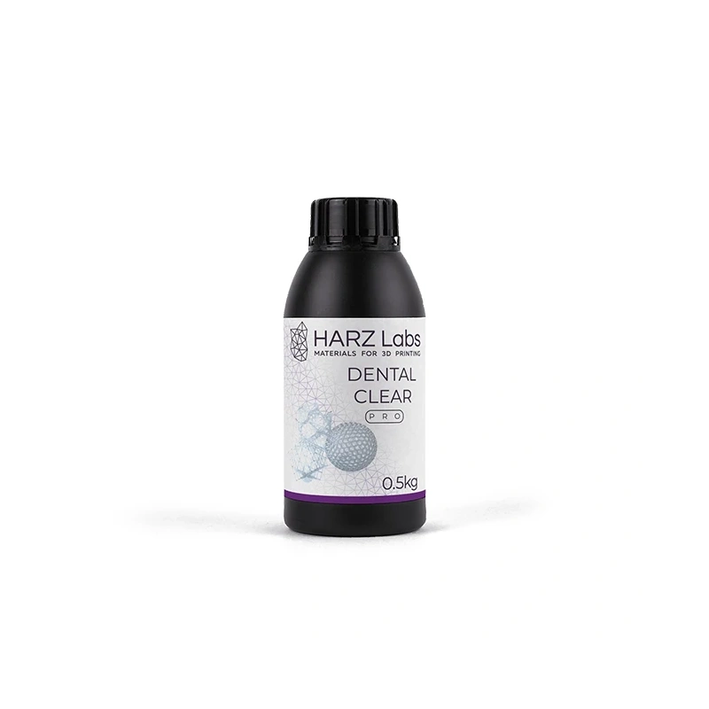 HARZLabs Dental Clear PRO - фотополимерная смола для печати прозрачных сплинтов и капп, цвет прозрачный, 0.5 кг | HARZ Labs (Россия)