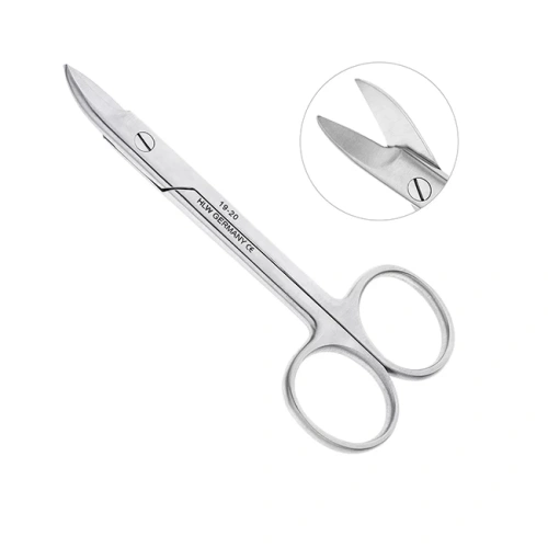 Ножницы коронковые изогнутые, 100 мм, зубчатые | HLW Dental Instruments (Германия)