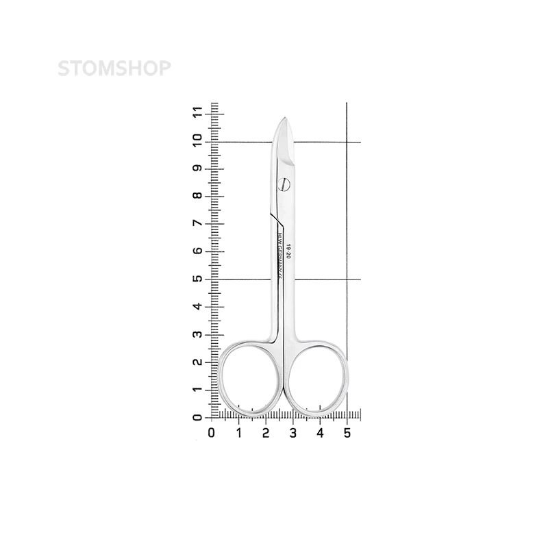 Ножницы коронковые изогнутые, 100 мм, зубчатые | HLW Dental Instruments (Германия)