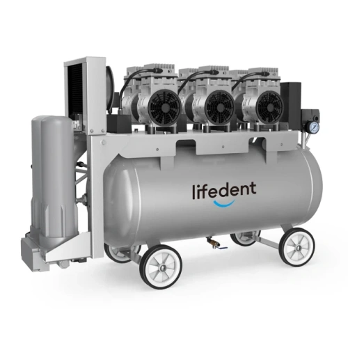 Lifedent SP220 - безмасляный компрессор для 5-6 установок, с осушителем, без кожуха, с ресивером 90 л, 240 л/мин | Lifedent (Китай)