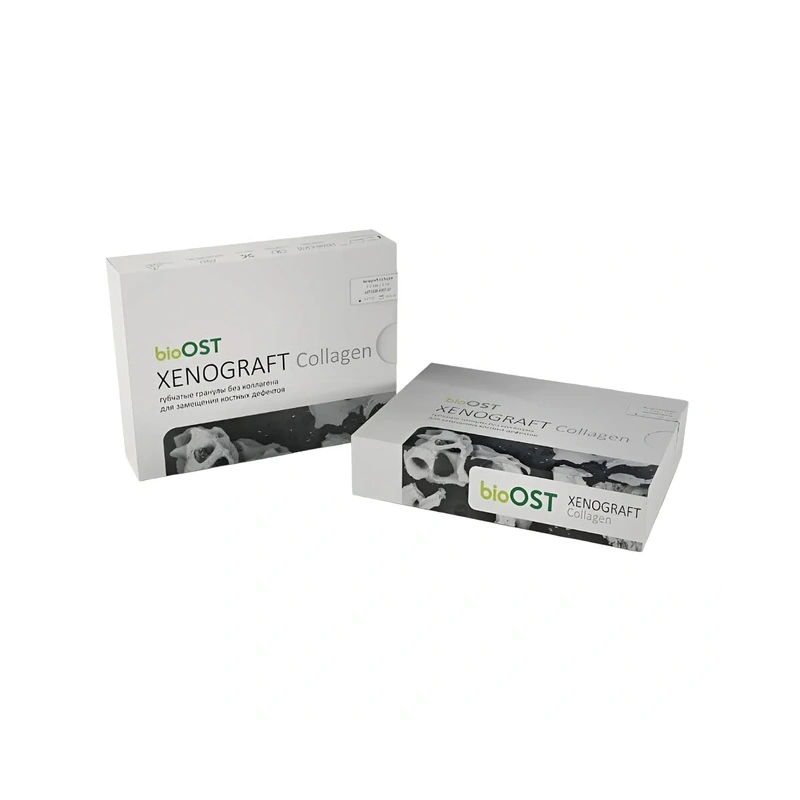 BioOST XENOGRAFT Collagen - губчатые костные гранулы с коллагеном, размер 1.0-2.0 мм, объем 1.0 сс | Cardioplant (Россия)