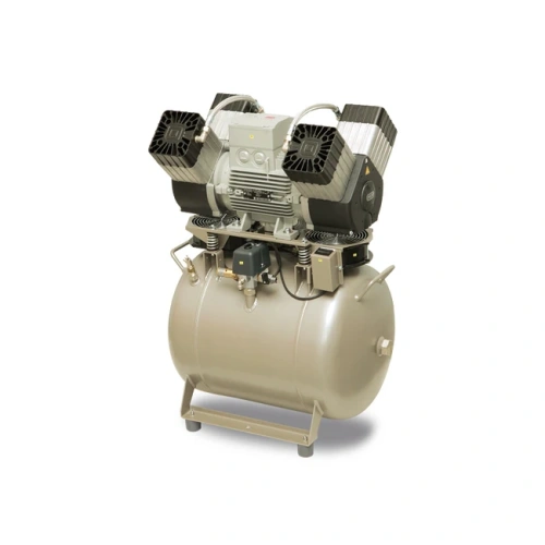 EKOM DK50 4VR/50S/M - безмасляный компрессор для 4-x стоматологических установок с кожухом, с осушителем, с ресивером 50 л | EKOM (Словакия)