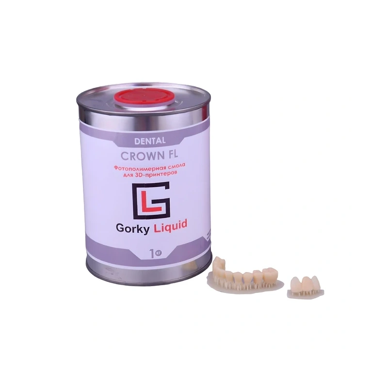 Gorky Liquid Dental Crown FL SLA - фотополимерная смола для стоматологии, цвет А1-А2, А2, А3 по шкале Вита, 1 кг | Gorky Liquid (Россия)