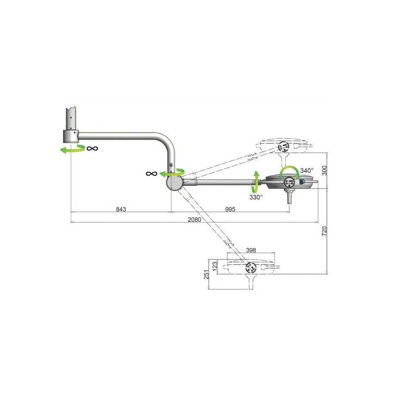 Orion 40 - операционный потолочный бестеневой LED светильник | Tecno-Gaz Industries (Италия)