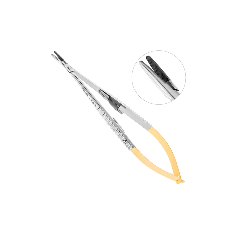 Иглодержатель микрохирургический прямой CastroviejoTC, длина 140 мм | HLW Dental Instruments (Германия)