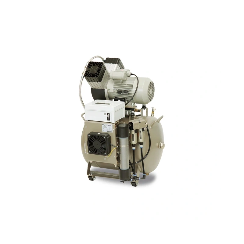 EKOM DK50 2V/50/M - безмасляный компрессор для 2-x стоматологических установок без кожуха, с осушителем, с ресивером 50 л | EKOM (Словакия)