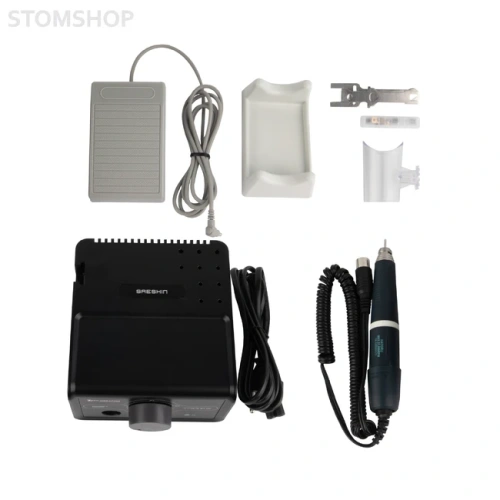 STRONG 211 H400RU Black - аппарат для маникюра с педалью, 37000 об/мин | Saeshin (Ю. Корея)