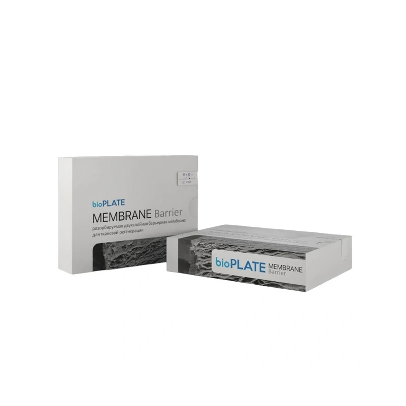 bioPLATE Membrane Barrier - биорезорбируемая двухслойная барьерная мембрана, размер 25х25 мм | Cardioplant (Россия)