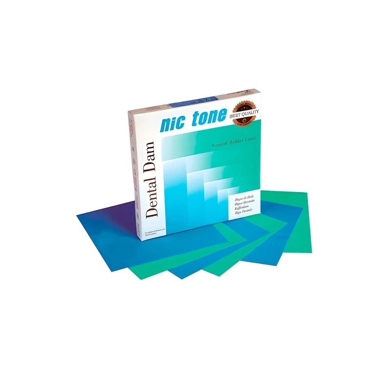 Nic Tone Dental Dam Blue - латексный коффердам с нейтральным запахом, цвет синий, размер 152x152 мм, 36 шт. | MDC Dental (Мексика)
