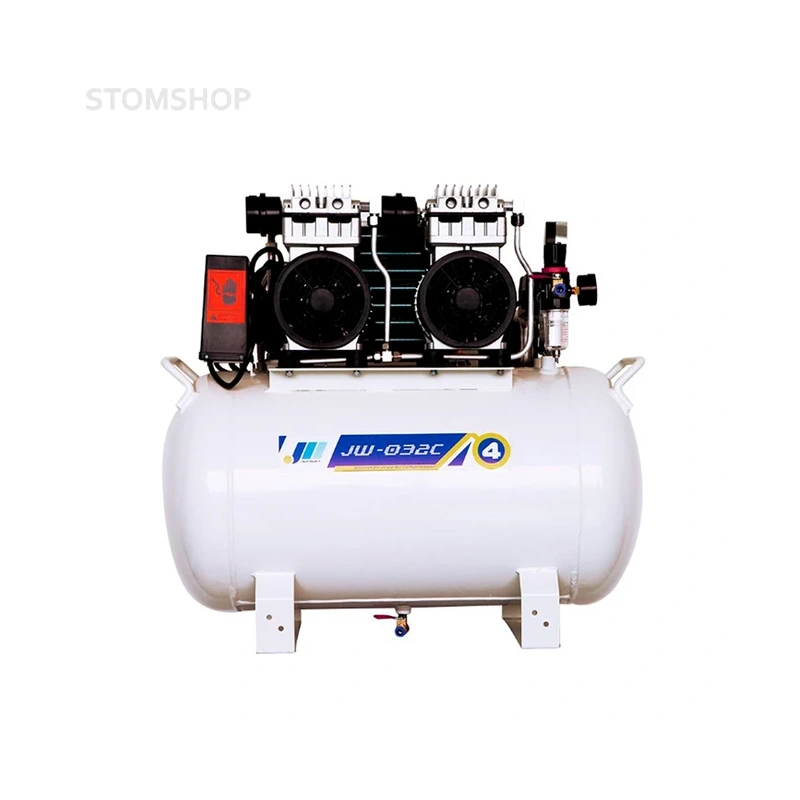 JW-032C - безмасляный компрессор для двух стоматологических установок, с ресивером 60 л, без кожуха, 200 л/мин | Junwei (Китай)