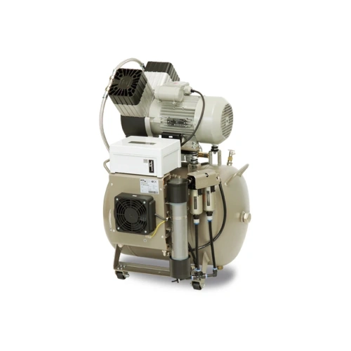 EKOM DK50 2V/50 - безмасляный компрессор для 2-x стоматологических установок без кожуха, без осушителя, с ресивером 50 л | EKOM (Словакия)