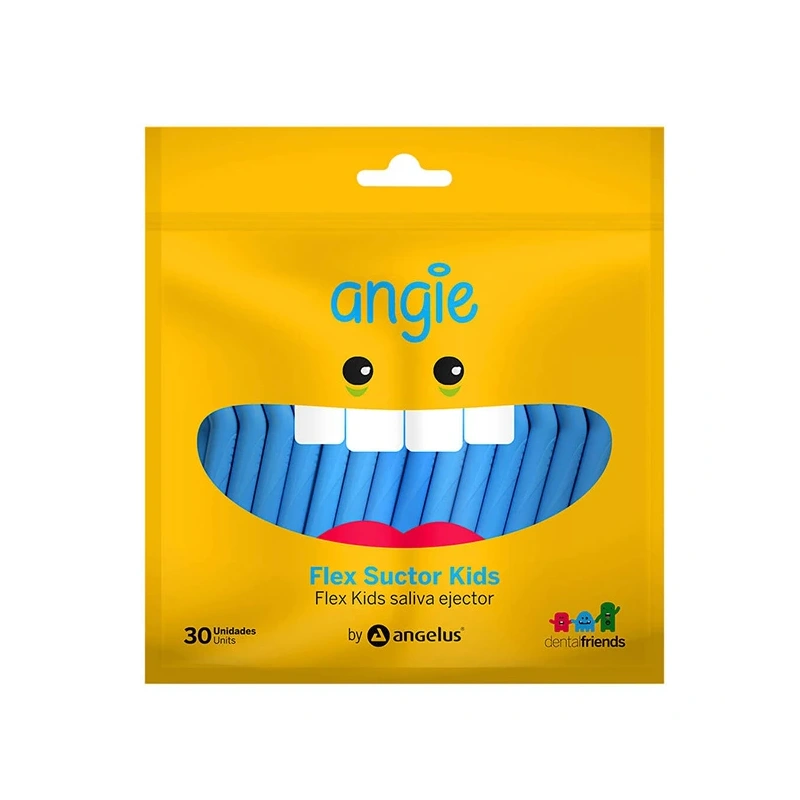 Наконечник слюноотсоса изогнутый в форме зверей Angie, 30 шт. | Angelus (Бразилия)